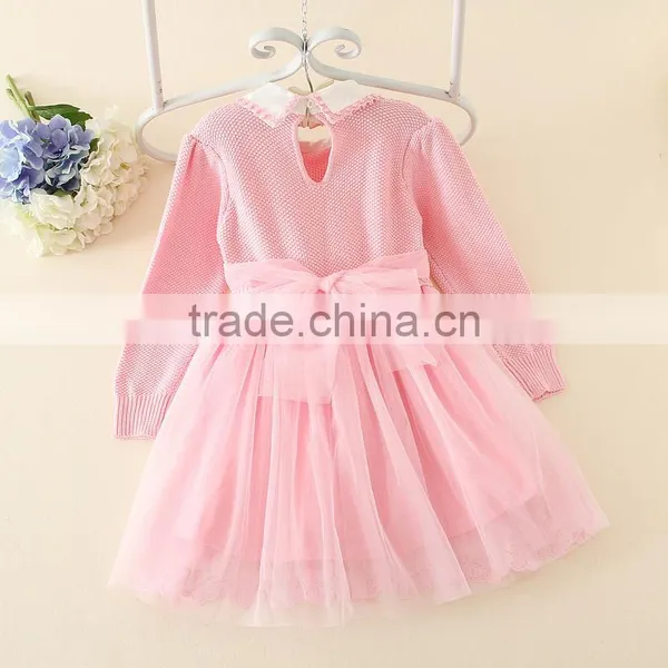 New Design Baby Grils Sweater Lace Dress for Autumn or Winter photo-6