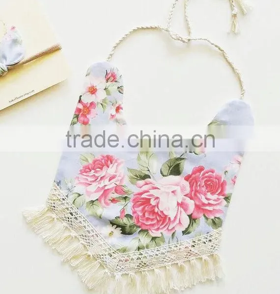 Baby Bandana Drool Bibs Tassel Kids Feeding Baby Boutique Floral Bibs photo-6
