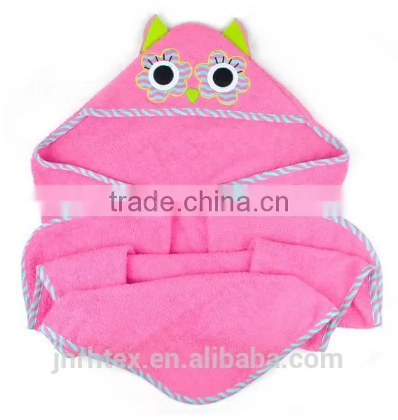 Eco-friendly Embroidery Designs Ring Spun Cotton Velour Wholesale Hooded Baby Towel for Bathroom photo-3