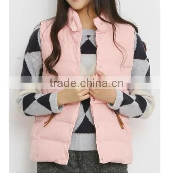 2015 Customized Outdoor Woman Slim Cotton Vests Wholesale photo-2