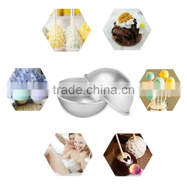 6pcs/pack Bath Bomb Cake Mold 3D Aluminum Alloy Ball Sphere Bath Bomb Mold Cake Baking Pastry Mould 4.5 cm 5.5 cm 6.5cm photo-2
