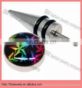 Rainbow Pentagram Wholesale False Plug Piericngs Fake Taper Cheap Jewelry Stainless Steel Body Jewelry China