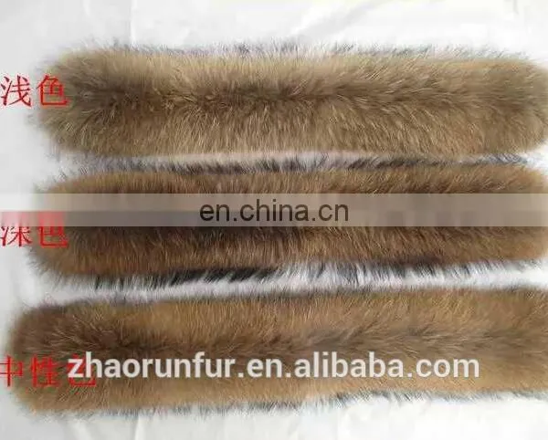 Real Raccoon Fur Collar for Garment Wholesaler Raccoon Fur Trim/piping photo-2