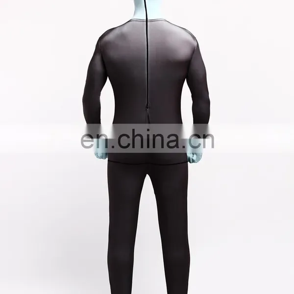 Dark Gray Business Zentai Second Skin Pilot Tuxedo Suit Fancy Dress Costume photo-4