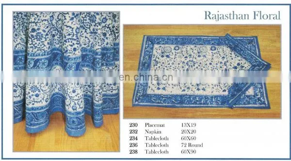 RAJASTHAN Table Cloth, Placemat & Napkin