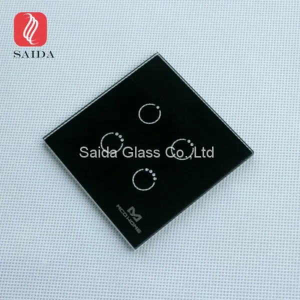 Custom Black 3mm 4mm 86*86 Glass Panel for Touch Switch photo-2