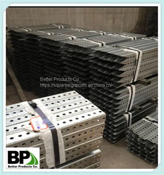 Galvanized Square Steel Road Traffic Sign Post With Holes photo-4