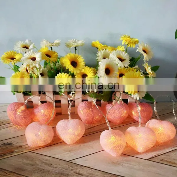 Heart Cotton Ball String Lights Fairy Lights Wedding Party Decor Lamp photo-2