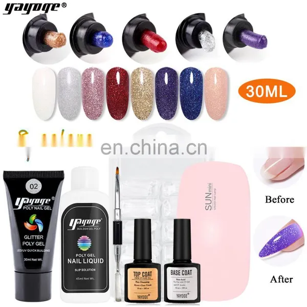2020 Newest Glitter Poly Gel Poligel Nail Kit for Beginners Ship From UK US BE Warehouse photo-6