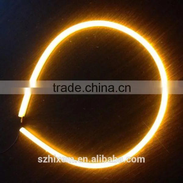 Fleixble 45cm/60cm/90cm White Yellow COB LED DRL Lights for Auto Headlights