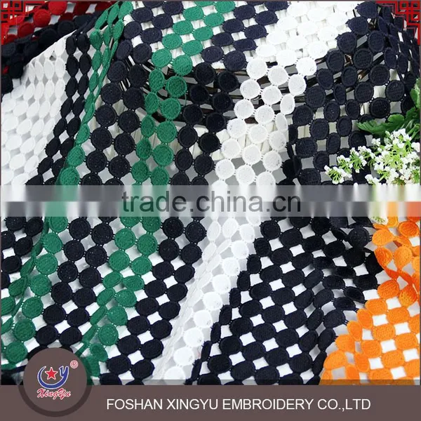 Good Selling Water Soluble 100% Polyester Best Price Multi-color Chemical African Lace Fabrics photo-3