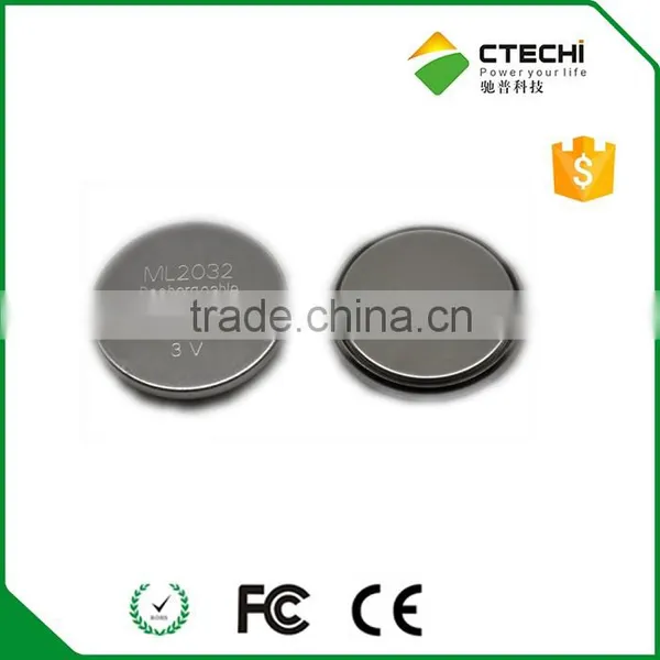 Coin Cell 3V ML2032,Lithium Button Battery,rechargeable Button Cell photo-2
