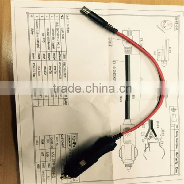 Cigarette Plug With Lighter UL SPT-2 300V 105C SAE to Cigarette Power Cord Extensio Power Cord photo-5