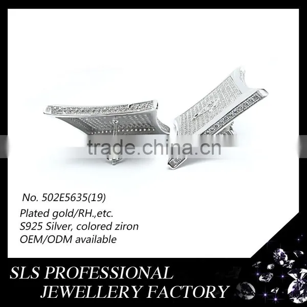 2016 Fashion American Style Jewelry 925 Silver White Zircon Rhodium Plated Stud Earrings From Sls Jewelry photo-4