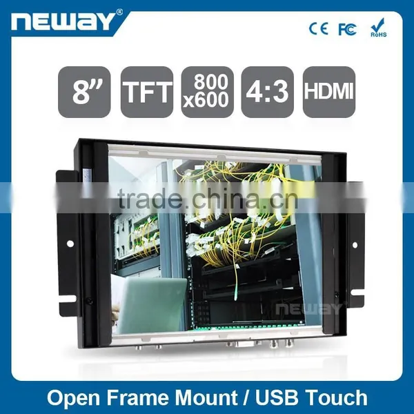 Project 4-wires Resistive Touch Screen Open Frame LCD Monitor Support /Linux/Android System