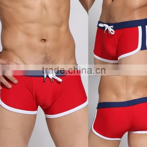 2015 Solid Men Knot Swimwear Plus Size Swimwear Sexy Boxer Men Swimwear Short photo-6