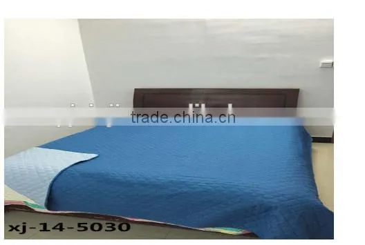 Bule Plain Microfiber Bedding Ultrasonic Quilts