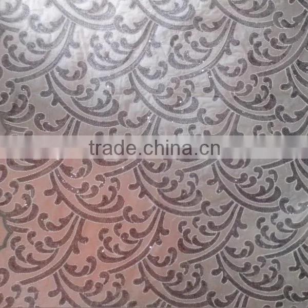 2015 Popular Sequins Embroidery Mesh Fabric Tulle Lace Fabric