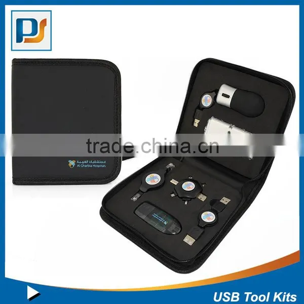 2015 Hot Selling Promotional Sets USB Travel Set Including Mouse Card Reader Pouch USB Hub Flash Driver photo-6
