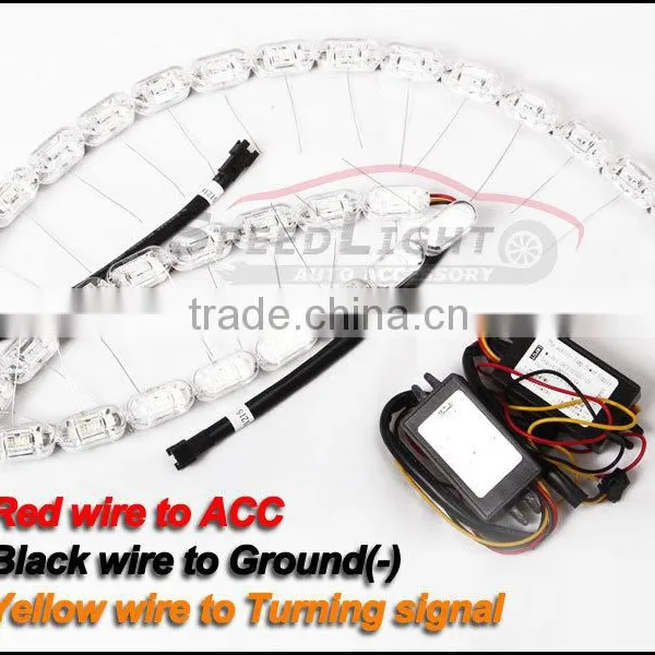 SpeedLight 2015 New Products 12V 24V 16W Crystal Flexible LED Daytime Running Lights With Turn Signal Function photo-5