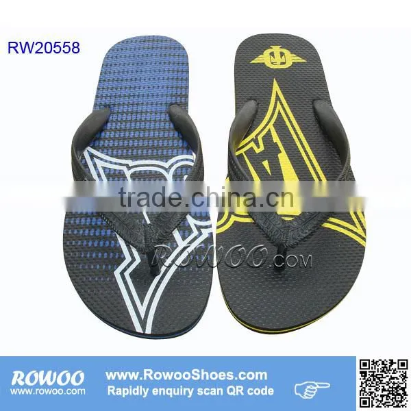 Black Simple EVA Man Flip Flops Slipper Beach Shoes photo-2