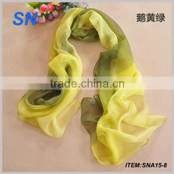 2014 New Style Silk Chiffon Scarf Plain Silk Chiffon Scarf