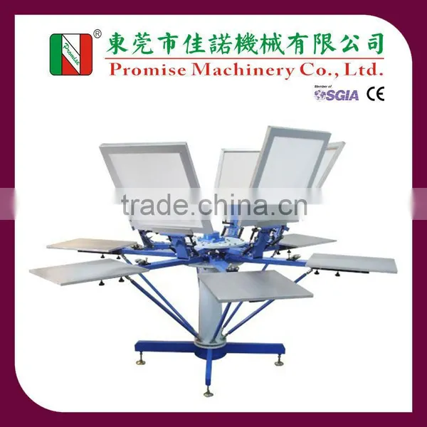 JN-MS6-5060E Manual Operating 6 Colour Double Pivoting T-shirt Printing Machine