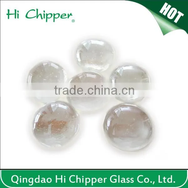 Amber Colored Iridescent Flat Back Lampwork Glass Beads for Garden photo-3