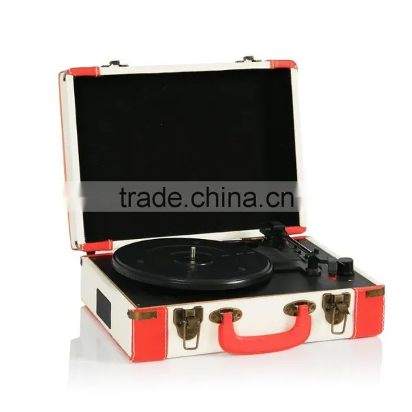 Popular Hotter USB Suitcase Vinyl Record Player PU Case photo-3