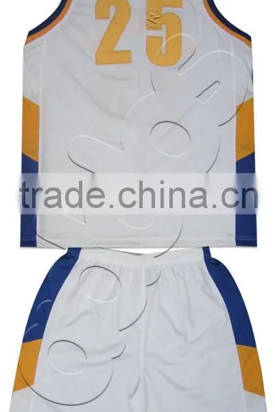 Embroidered Basketball Uniform #1046 White photo-2