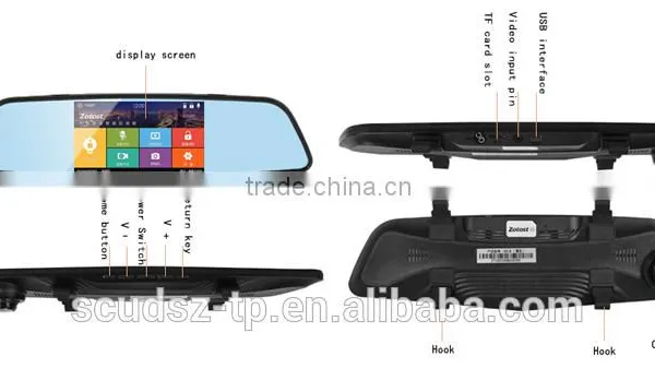 Radar Detector With Car Dvr Camera 1080p Dual Lens Vehicle Carcam hd Car Dvr With Car Dvr Rearview Mirror(X6) photo-4