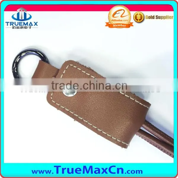 PU Leather Key Chain Type USB Cable For IPhone photo-5