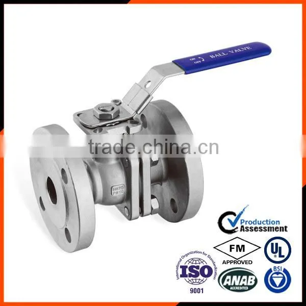 3PC DIN Flanged Ball Valve In DN40 In Blow-out Proof Stem photo-2