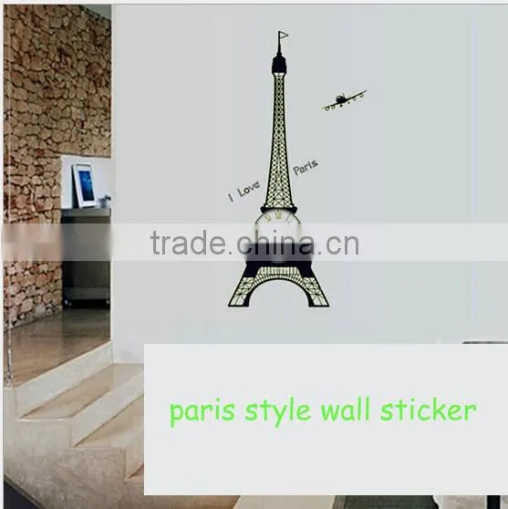 Luminous Sticker Paris Home Wall Sticker Clock Quality Choice photo-2