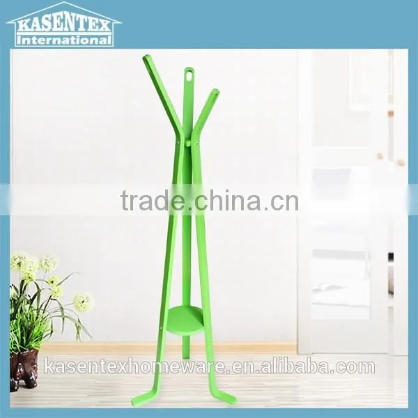 Green Color Solid Wood Coat Rack