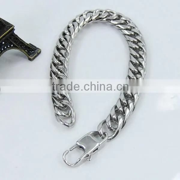 Heavy Metal Cuban Curb Link Chain Men's Bracelet Stainless Steel 22cm Length photo-4