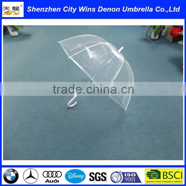 Wholesale Cheap China Suppliers Produced Fiberglass Ribs 23" 2015 Promotional Deep Transparent PVC&POE Umbrella photo-2