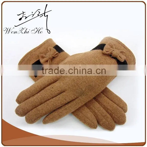 China Supplier Pink Wool Gloves Cashmere Gloves photo-6