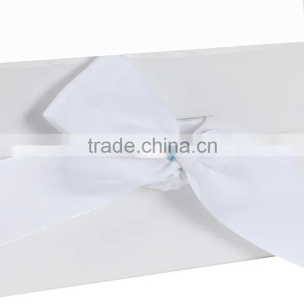 White Rectangle Matte Ribbon Folding Paper Gift Packing Box photo-5