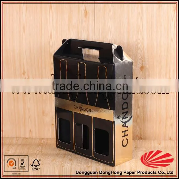Custom 3/6 Bottle Cardboard Wine Packaging Box