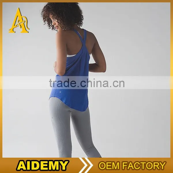 Custom Lady Stringer Tank Top , Woman White Gym Tank Top photo-3