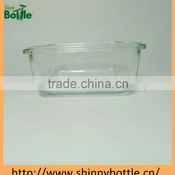 124 mm square glass bowl fresh bowl with plastic lid and lock
