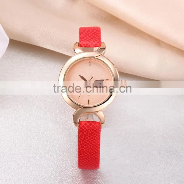2016 Cute Face Lady Leather Watch, Women Genuine Leather Beautiful Ladies Watch photo-2