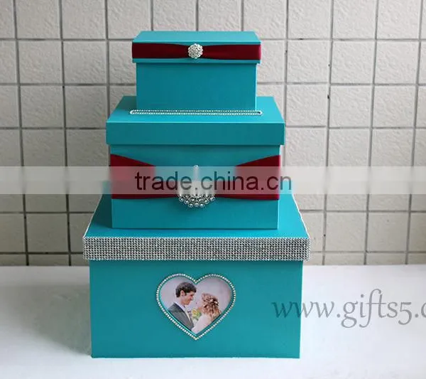 Handmade Blue Wedding Card Holder Made in China Wedding Card Box Supplier photo-6