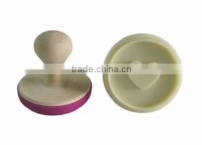 Customize and Fashionable LOVE HEART Silicone Cookie Stamps With Wooden Handle photo-3