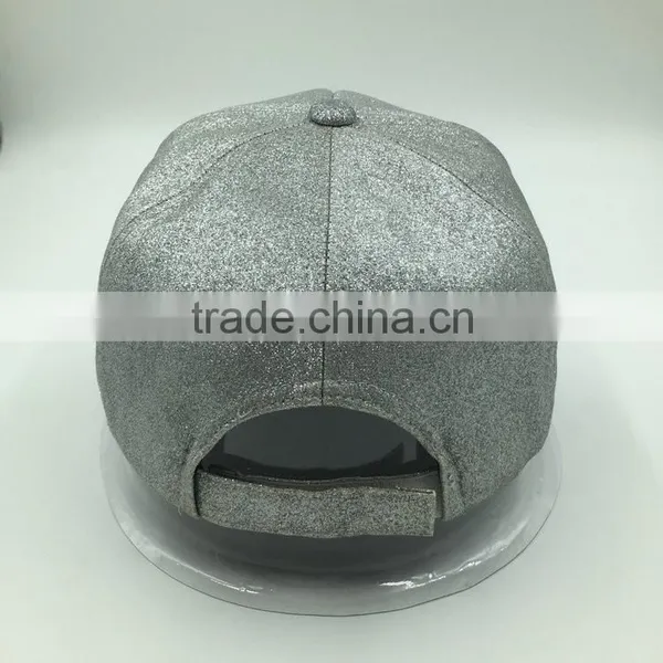 Custom Design Silver PU 5 Panel Baseball Cap photo-3