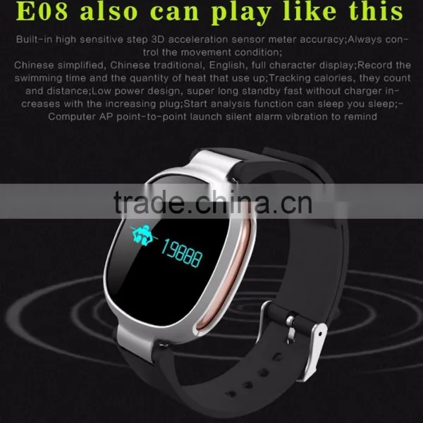 Sport Waterproof Smart Wristband E08 Smart Band Heart Rate Monitor Mp3 Player Fitness Bracelet for OS Android photo-3