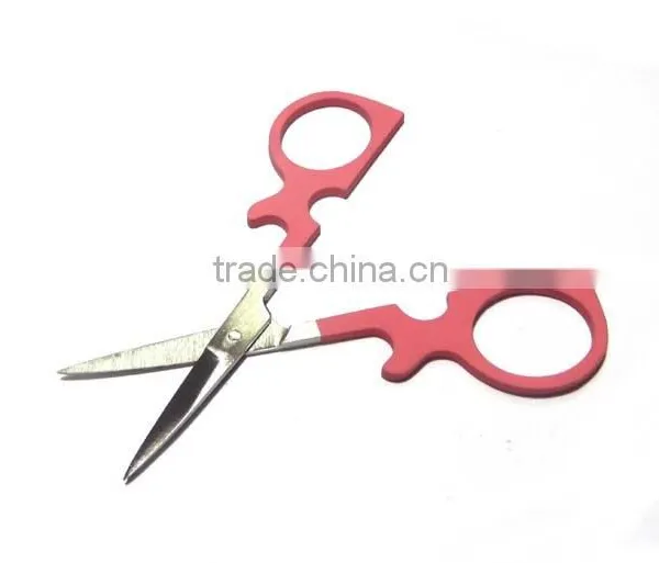Pink Rubber Blasting Eyebrow Cosmetic Scissors photo-3