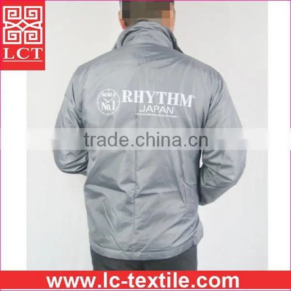 Wholesale 2015 JAPAN Pupular Grey Color Windproof Nylon School Running Uniform Jacket With Custom Silk Screen Print(LCTU0065) photo-2
