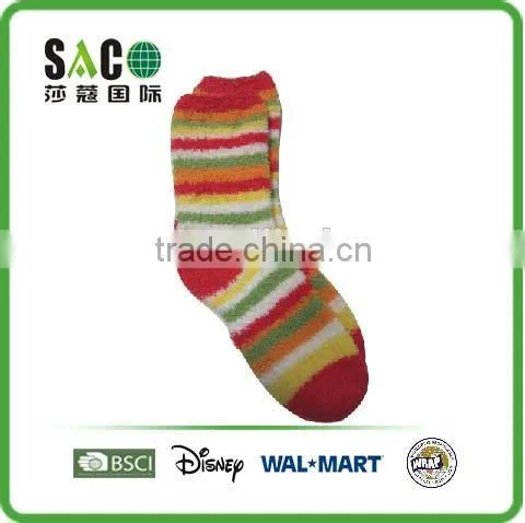 Various Contrast Color Stripe Fluffy Socks photo-3